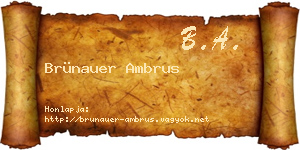 Brünauer Ambrus névjegykártya