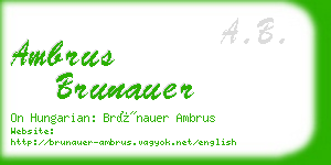 ambrus brunauer business card